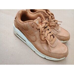 Nike Grade School Boys' Air Max 90 Shoes Flax/Sail/Flax Sz 3.5 Youth HF6358-200